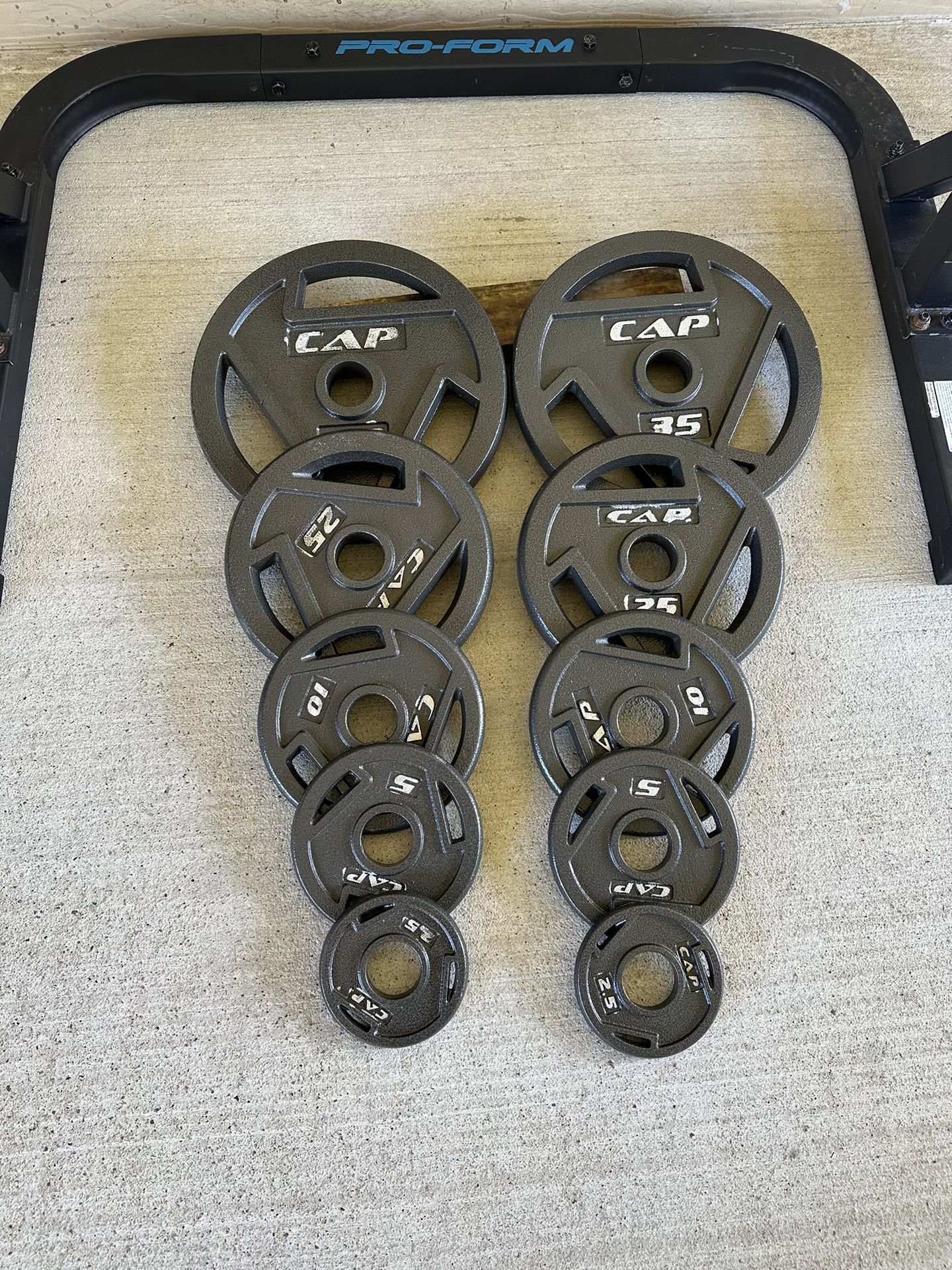 Cap Olympic Barbell Grip Weight Plates $180 “new”