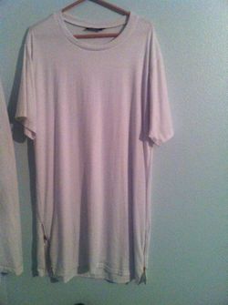 Mens longline zipper shirt large