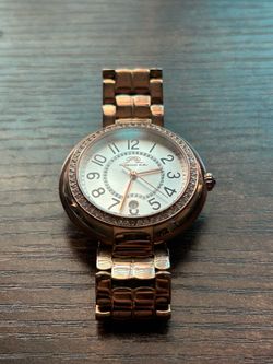 Porsamo Bleu Rose Gold Crystal Bezel Watch