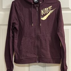 Nike Women’s Maroon Full Zip Hooded with Pockets - Size Small - VGUC