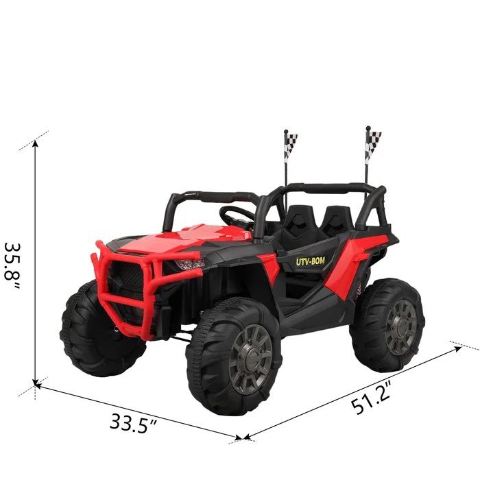 ⚫️🔴 !!BRAND NEW 12Volt Electric Kids REMOTE CONTROL Ride On Truck Powerwheels Off Road RZR 2 Seater With LED’s, Media Player BT