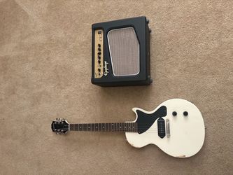Les paul jr white signature guitar