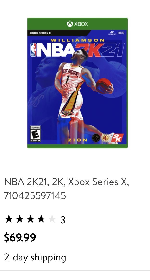 NBA 2k21 Xbox One And Xbox Series X Game