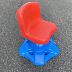 Vintage Little Tikes Art Desk Swivel Chair Child Size Red Blue 4490-00 