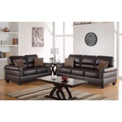 Brown Sofa And Love Seat Set 