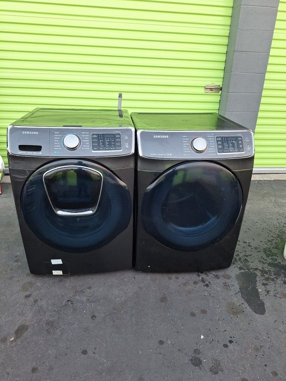 Washer And Dryer Set Samsung Black Stainless Steel