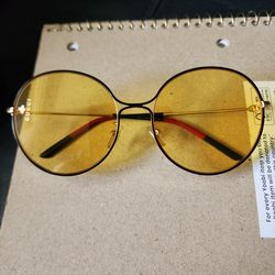 Gucci unisex round sunglasses GG0395S 58 mm