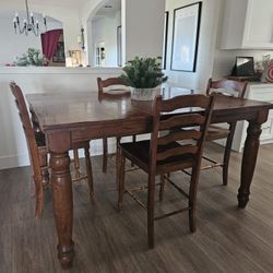 Wood Table With Leaf 4 Chairs