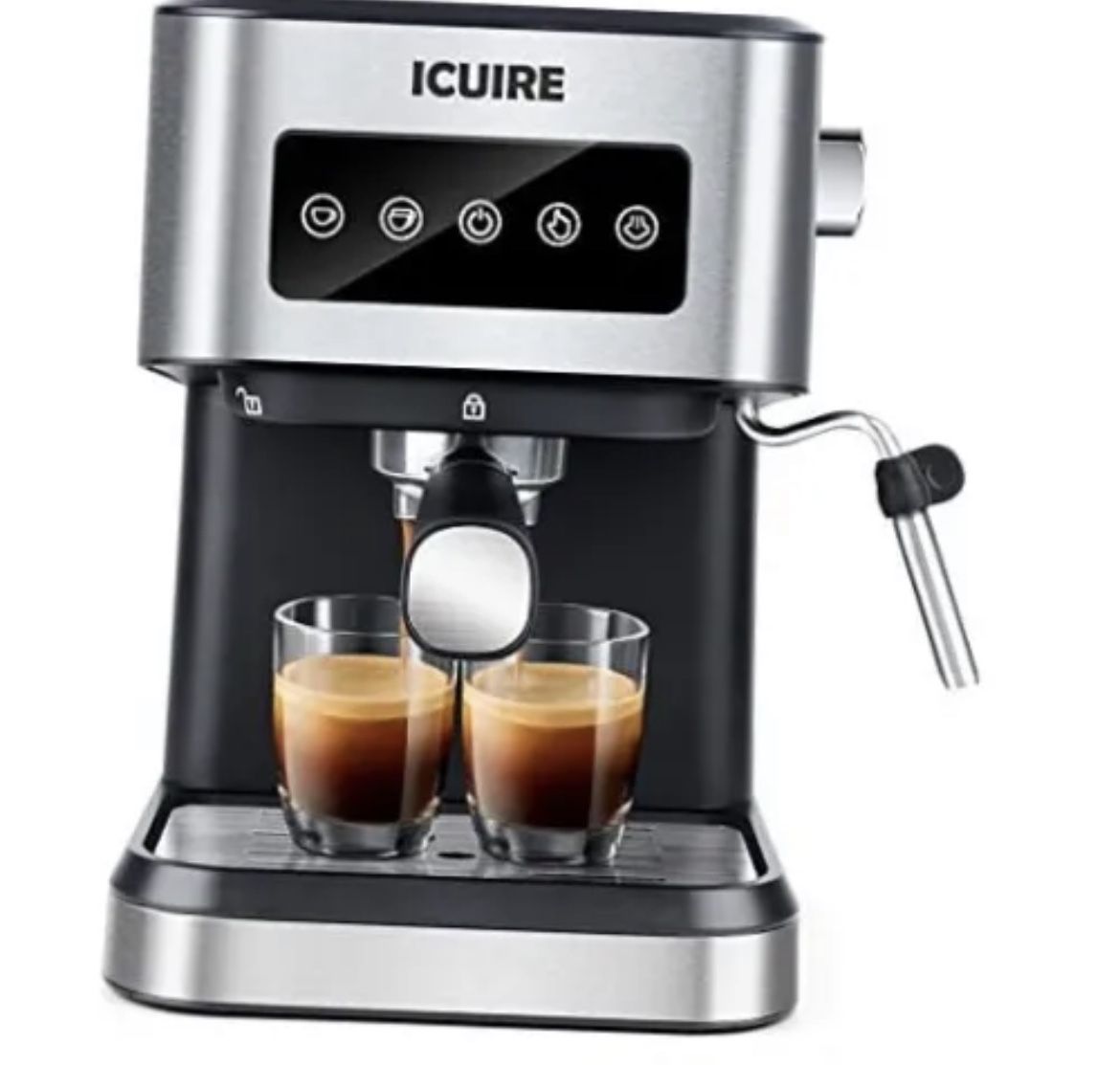 ICUIRE Espresso Coffee Machine W Milk Frother 20 Bar Pump Pressure CM3000
