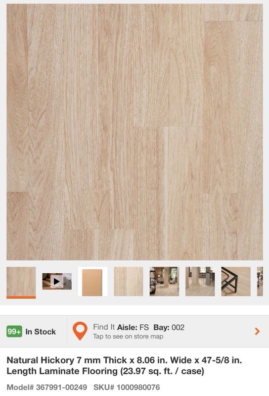 Natural Hickory 7 Mm Thick X 8 06 In Wide 47 5 Length Natural Hickory 7 Mm Thick X 8 06 In Wide 47 5 Length Laminate Flooring For Glendale Az Offerup