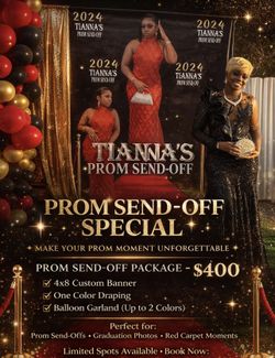 Prom watch banner garland and coordinating drapes only $400 hot deal