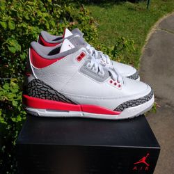 New Air Jordan 3 Retro Fire Red Gs Youth Size 6.5y