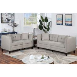 Beige Sofa And Love Seat Set 