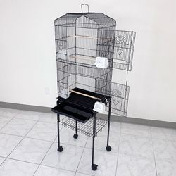 (New) $60 Bird Cage with Rolling Stand 18x14x60” Parrots Lovebird Cockatiel Parakeets