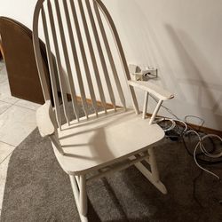 White Wood Rocking Chair 