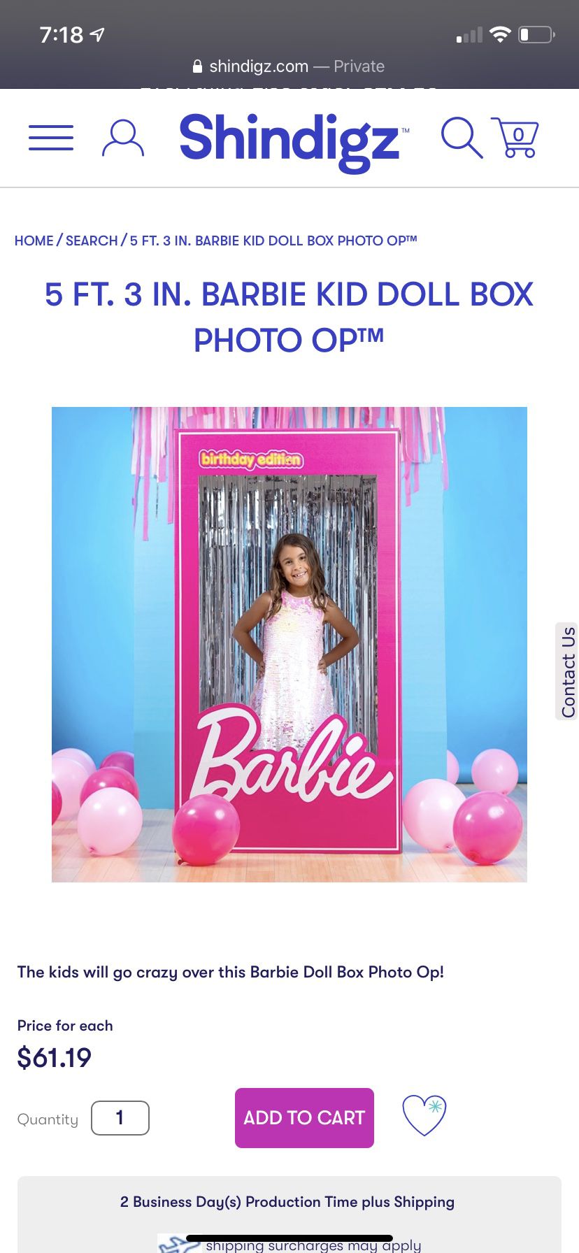 Barbie doll box Photo op