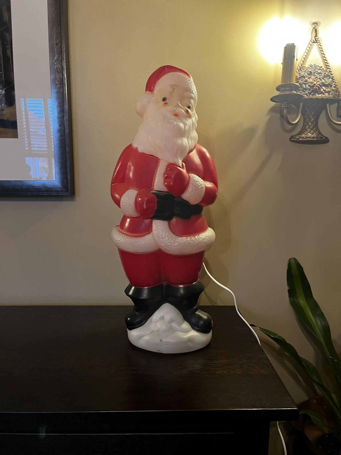 Vintage Santa Claus Christmas Lighted Blow Mold 1973 Carolina Enterprises