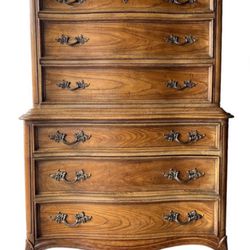 French Provincial Tall Boy Dresser + 2 Bedside Tables