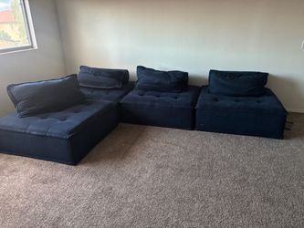 Navy blue modular sectional