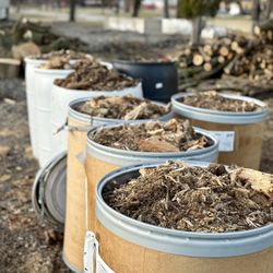 Barrels Of Tree Compost 