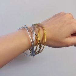 Charriol Two Tone 18k Gold Multi-Strand Bangle