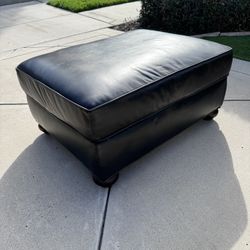 Restoration Hardware Lancaster Leather Ottoman