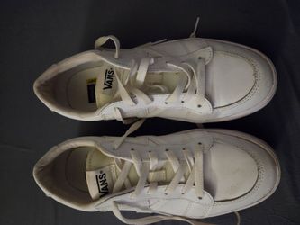 Vans white leather deluxe comfort