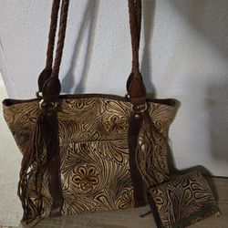 Patricia Nash Genuine Leather Bag And Wallet