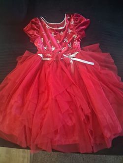 Girls Red Tulle Holiday Dress