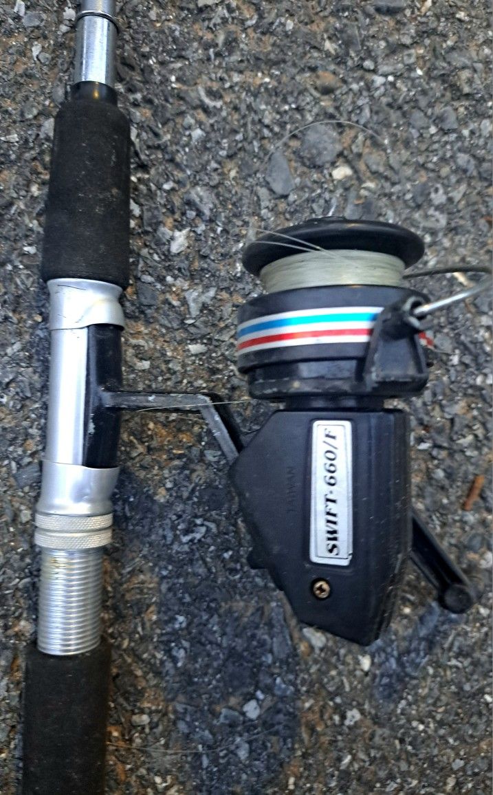 swift 660 f fishing reel with rod