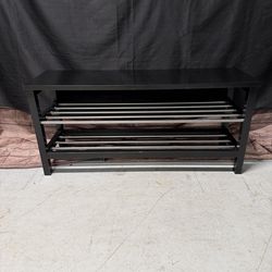 Modern Entryway Shoe Rack Bench – Black (2 Available)