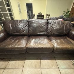 Brown Leather Sofa