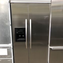 Kitchen Aid 36” Stainless Steel Built In Side By Side Refrigerator 