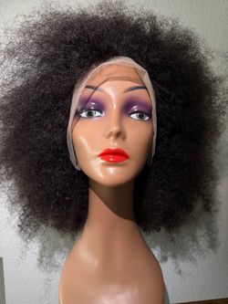 Black Afro Kinky Curly Lace Front Wig