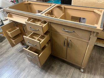 A000295A Home Decorators Collection Bellington 60 in. Double Toffee Bath Vanity sink base cabinet