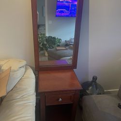 Mahogany Side Table with Matching Mirror