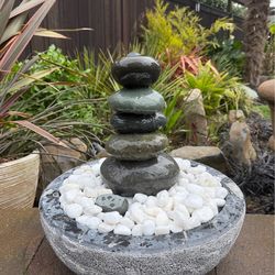 Tabletop Indoor / Outdoor 5-Tier Cairn Water Fountain