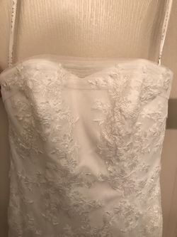 Strapless Tulle Wedding Gown with Lace Embroidery