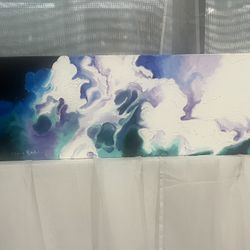 Abstract Sky Oil Painting 36”x12”