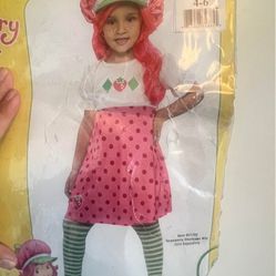 Strawberry Shortcake Costume With Pink Wig 