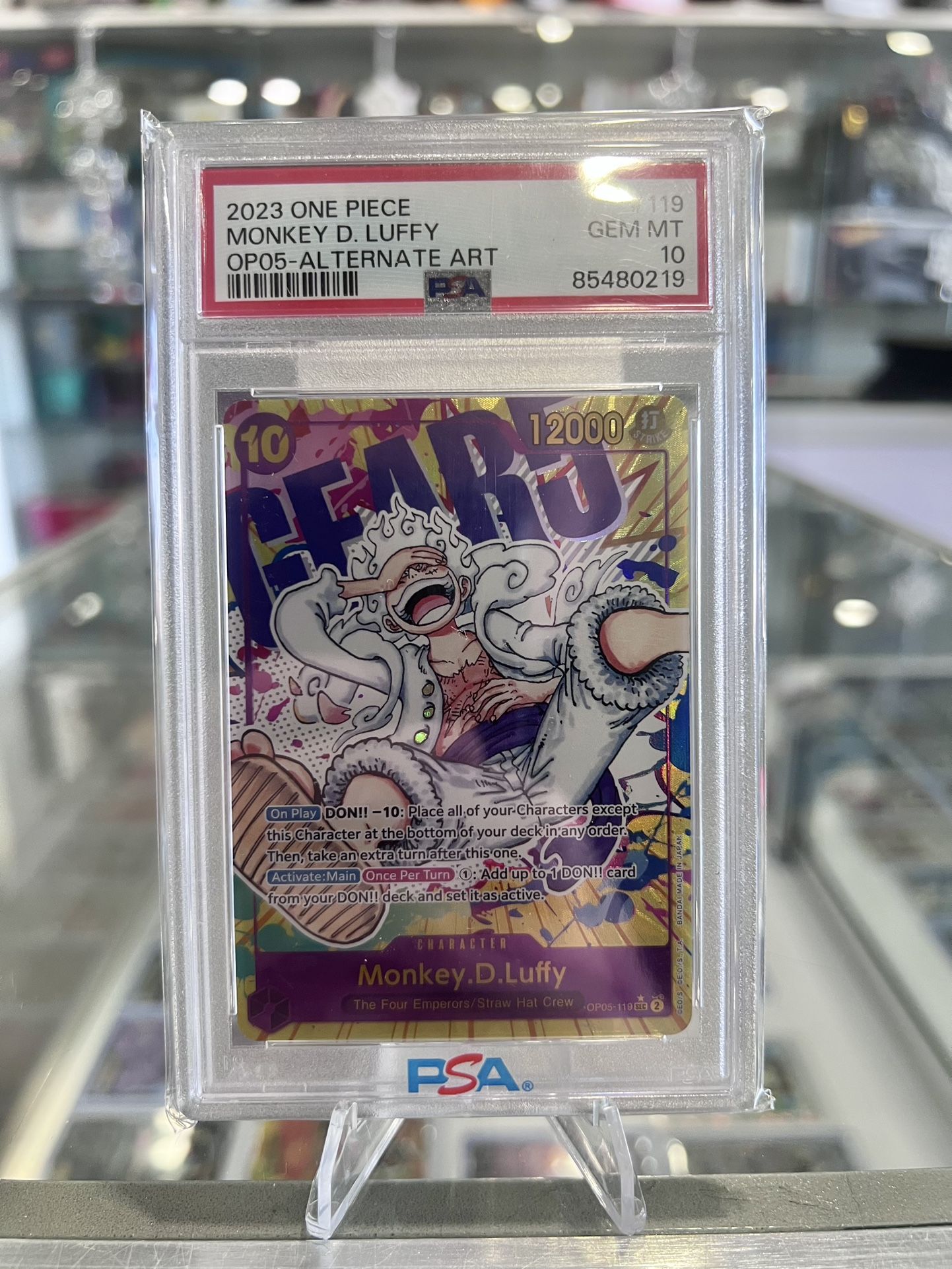 2023 One Piece Monkey.D.Luffy Alt Art OP05-119 Awakening of the New Era PSA 10