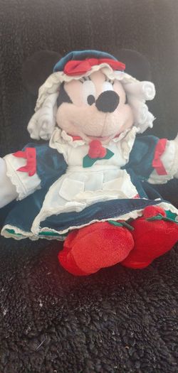 Minnie mouse xmas vintage rattle plush