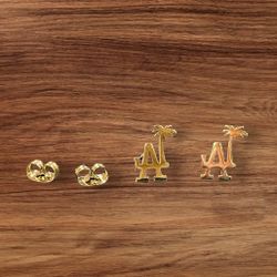 Backwards Los Angeles Dodgers Palm Tree Stud Earrings 
