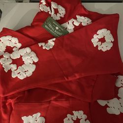  Red Denim Tears Jeans (1:1) Cotton Wreath Print – Size S