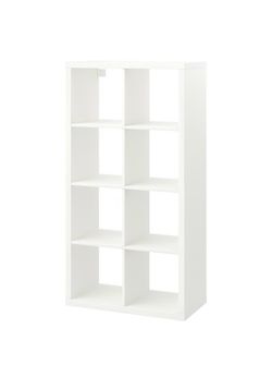 IKEA KALLAX White Shelf Unit + 4 Storage Baskets