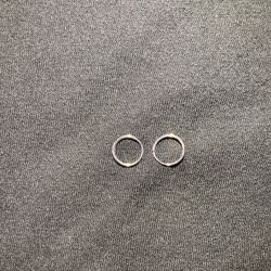 14K WHITE GOLD HOOP EARRINGS