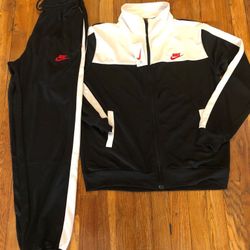 White and top red nike sweatsuit