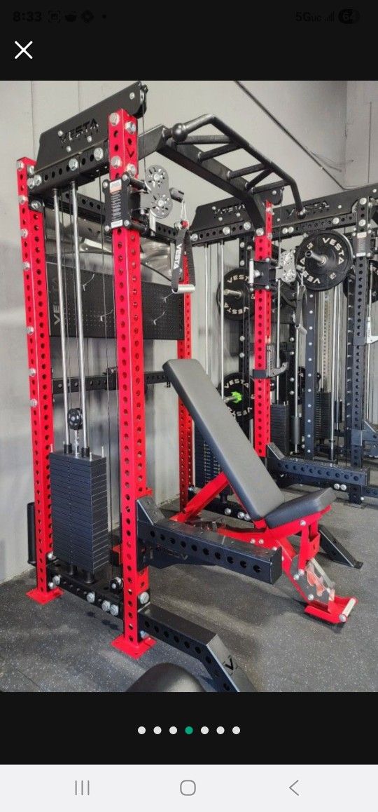 #*ULTIMATE POWER RACK FUNCTIONAL TRAINER WITH DUAL SIDE PULLEYS, 400 LBS STACK WEIGHTS, MULTI GRIP PULL UP BAR ( BRAND NEW IN THE BOX)