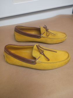 Tod's Yellow Faux Suede Slip On Driver Loafers Men's Size 11