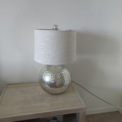 2 Mirror Glass / Mercury Glass Lamps Identical 